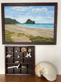 Beach Painting With Oak Frame