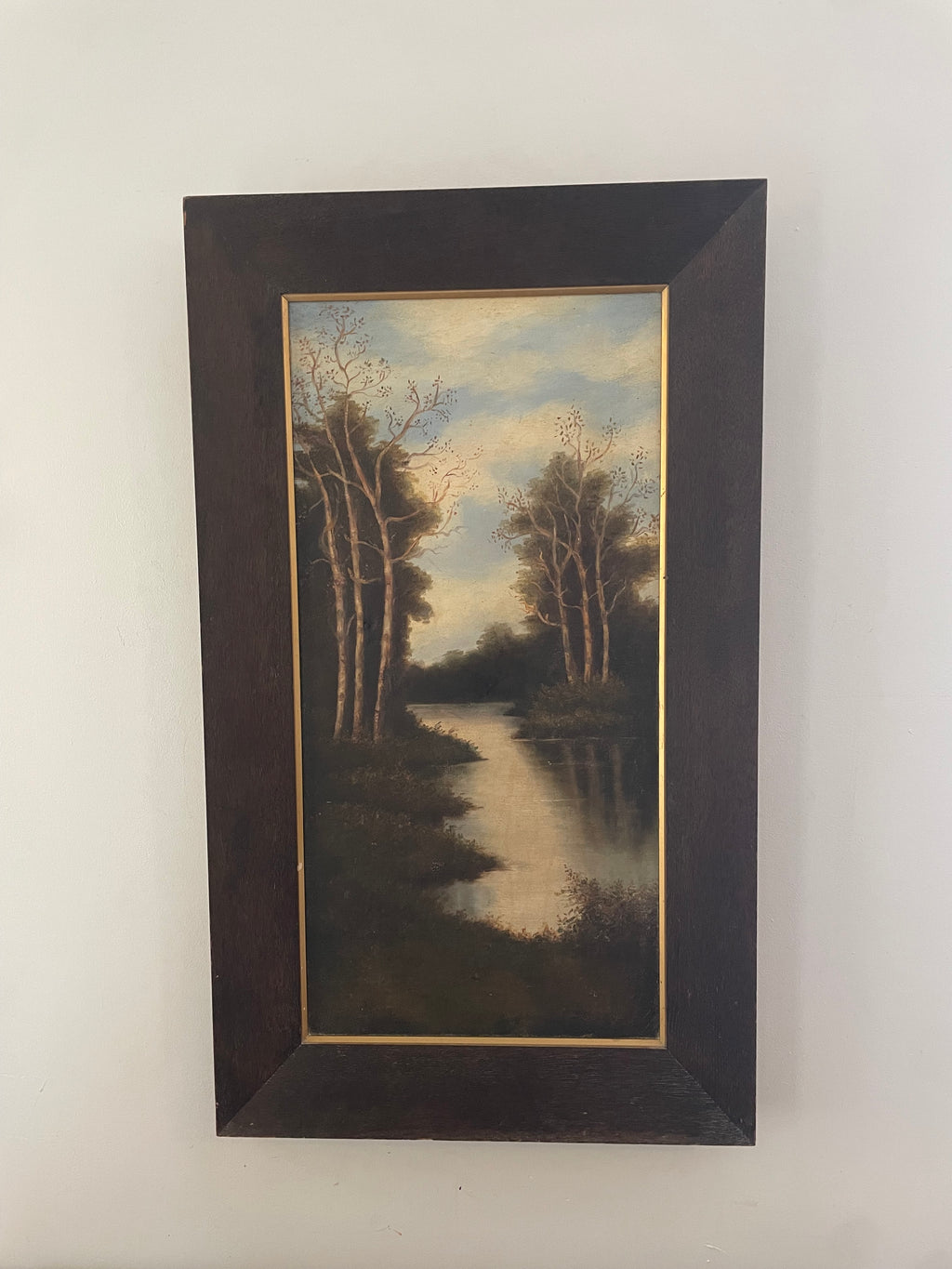 Antique Painting In Oak Frame