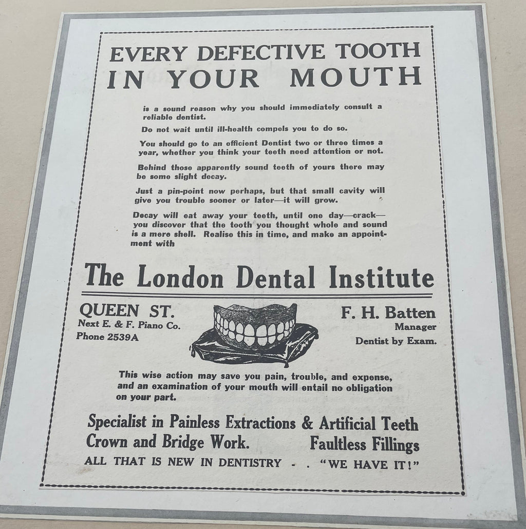 Antique Dentist Advert