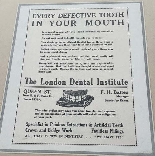 Antique Dentist Advert
