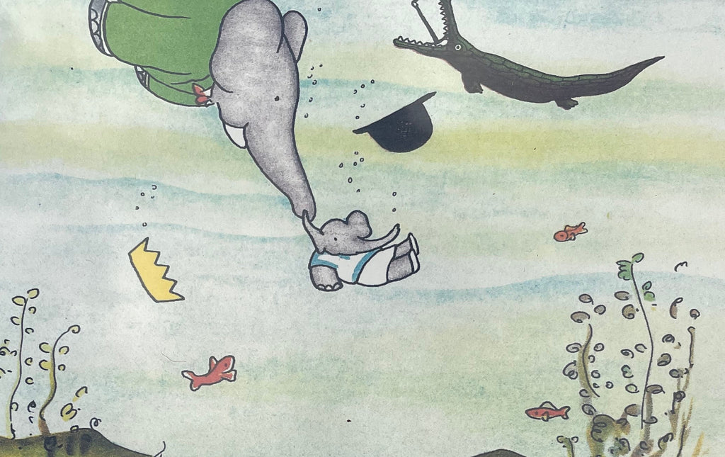 Babar Swimming Print