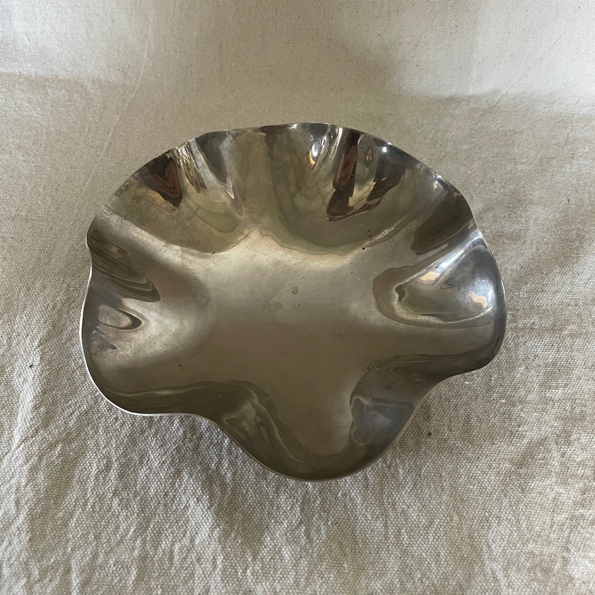 Vintage Wavy Ball Footed Dish