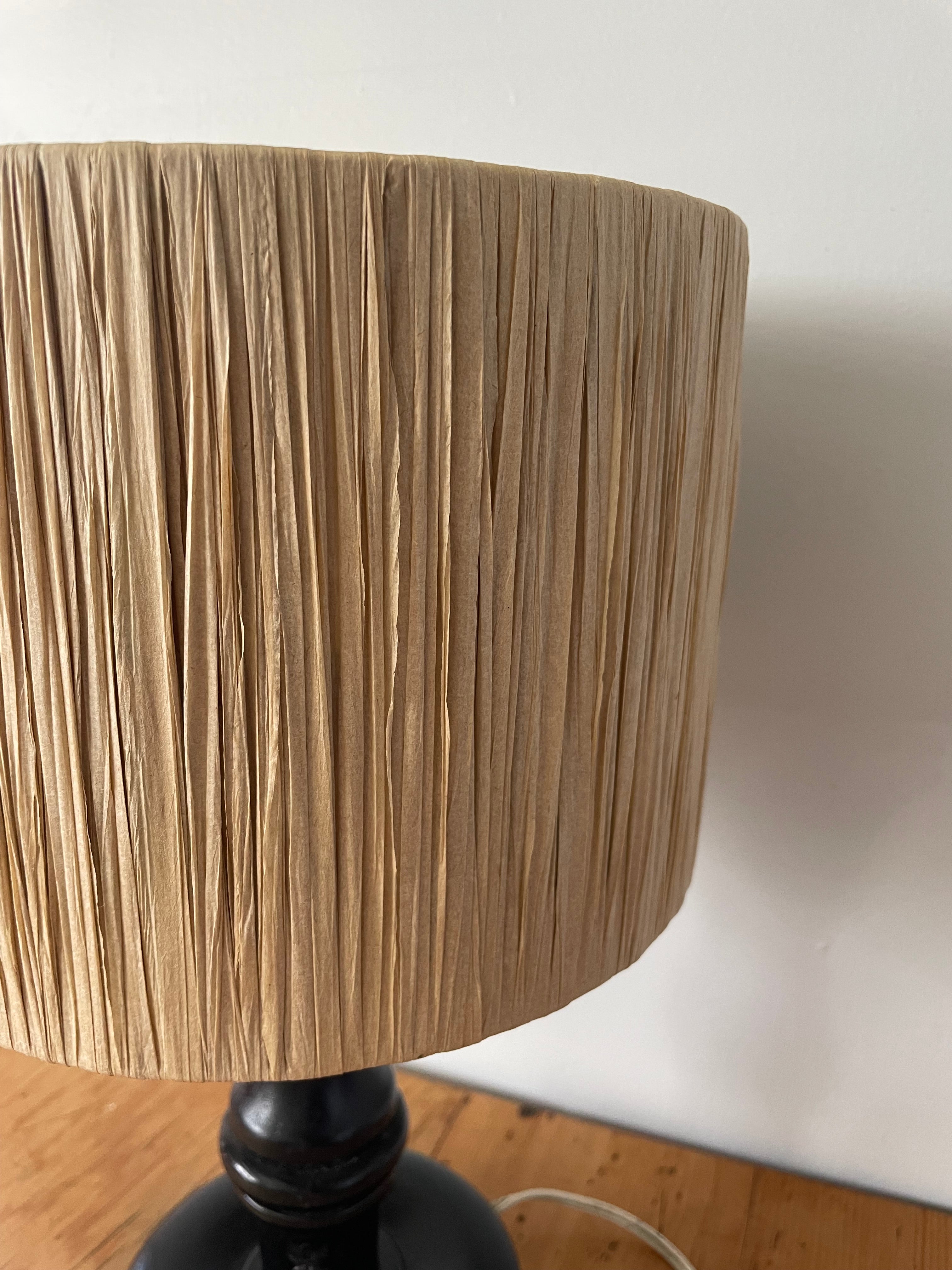 Vintage Lamp With Raffia Shade