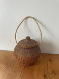 Vintage Woven Basket With Lid