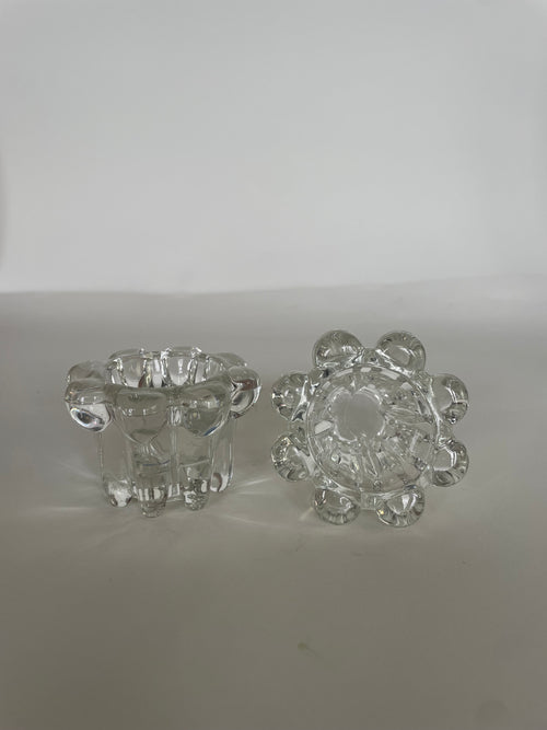 Bubble Rim Glass Candle Holders