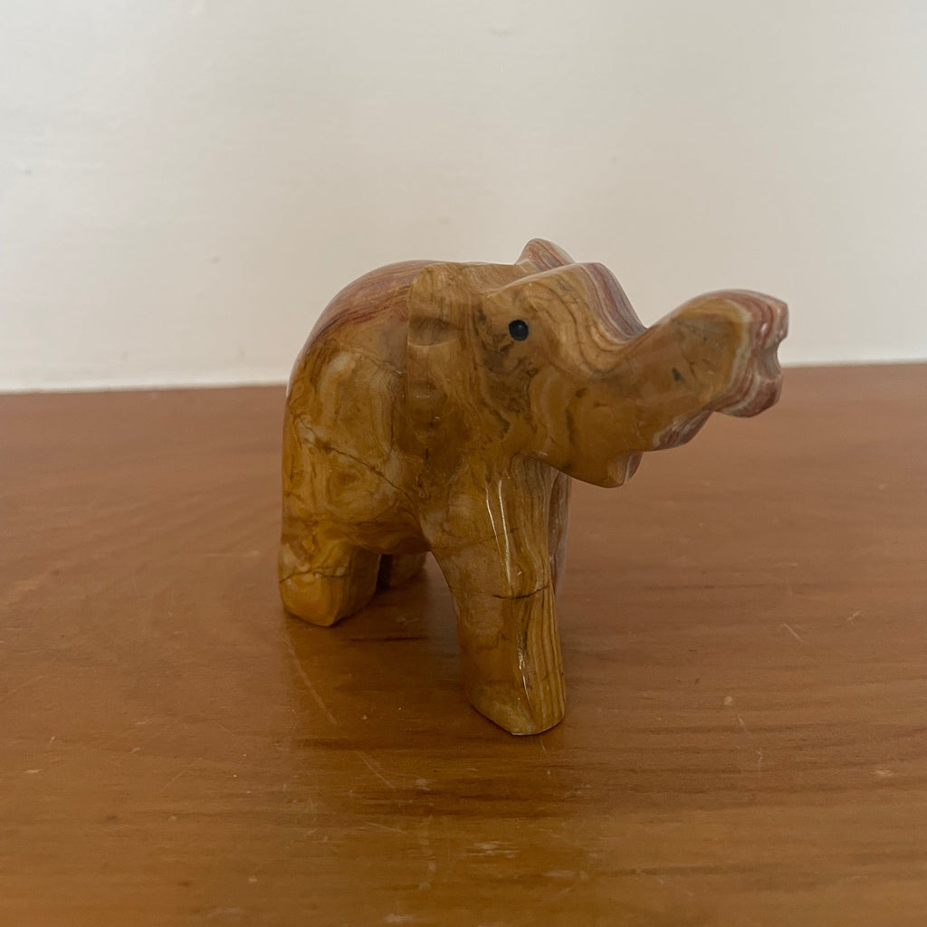 Stone Elephant Figurine