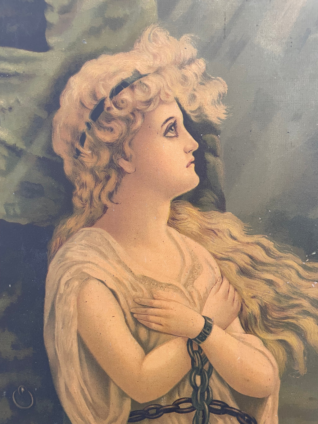 Vintage Woman On Cross Print