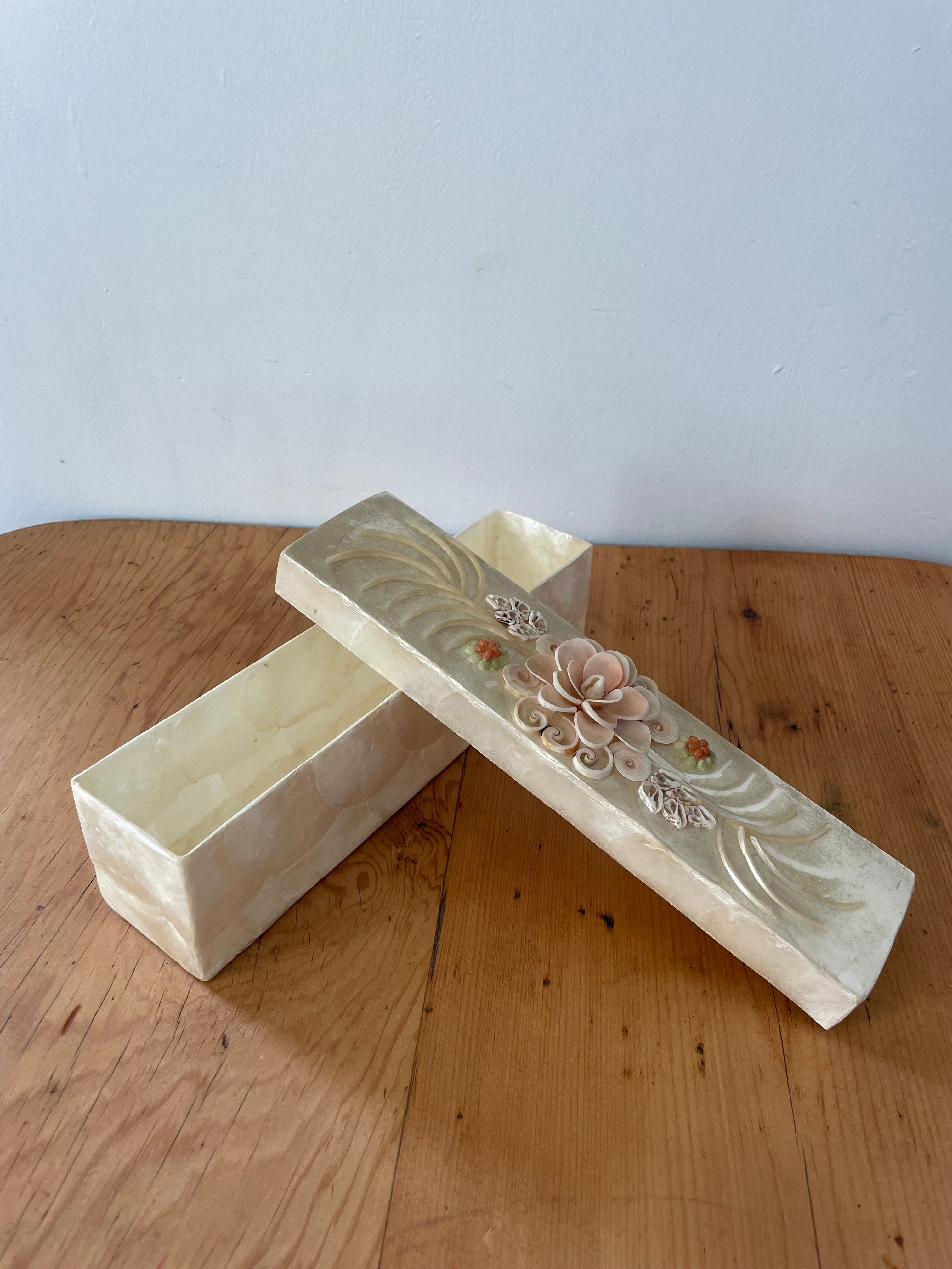 Vintage Capiz Box With Lid