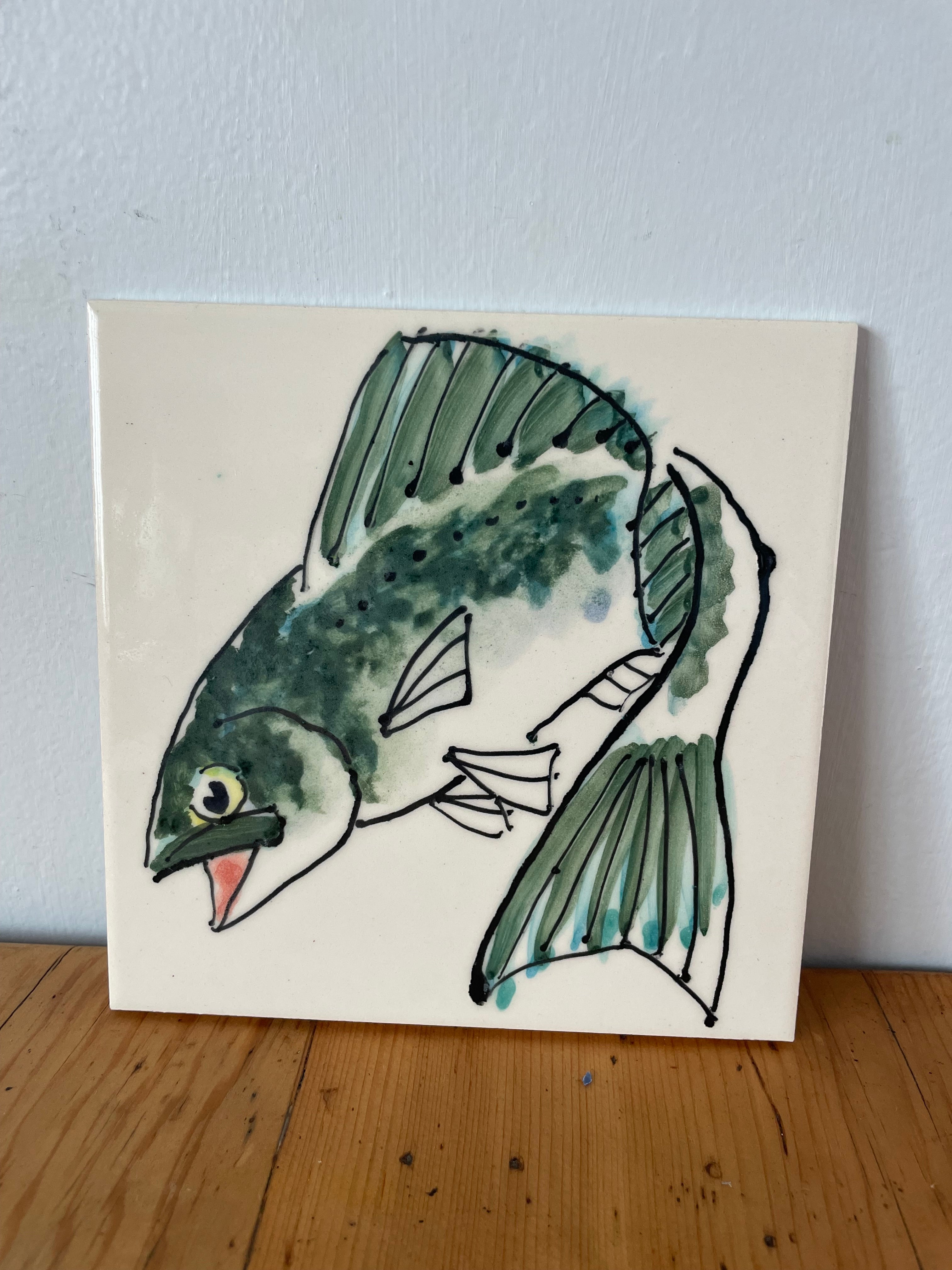 Handpainted Fish Tile