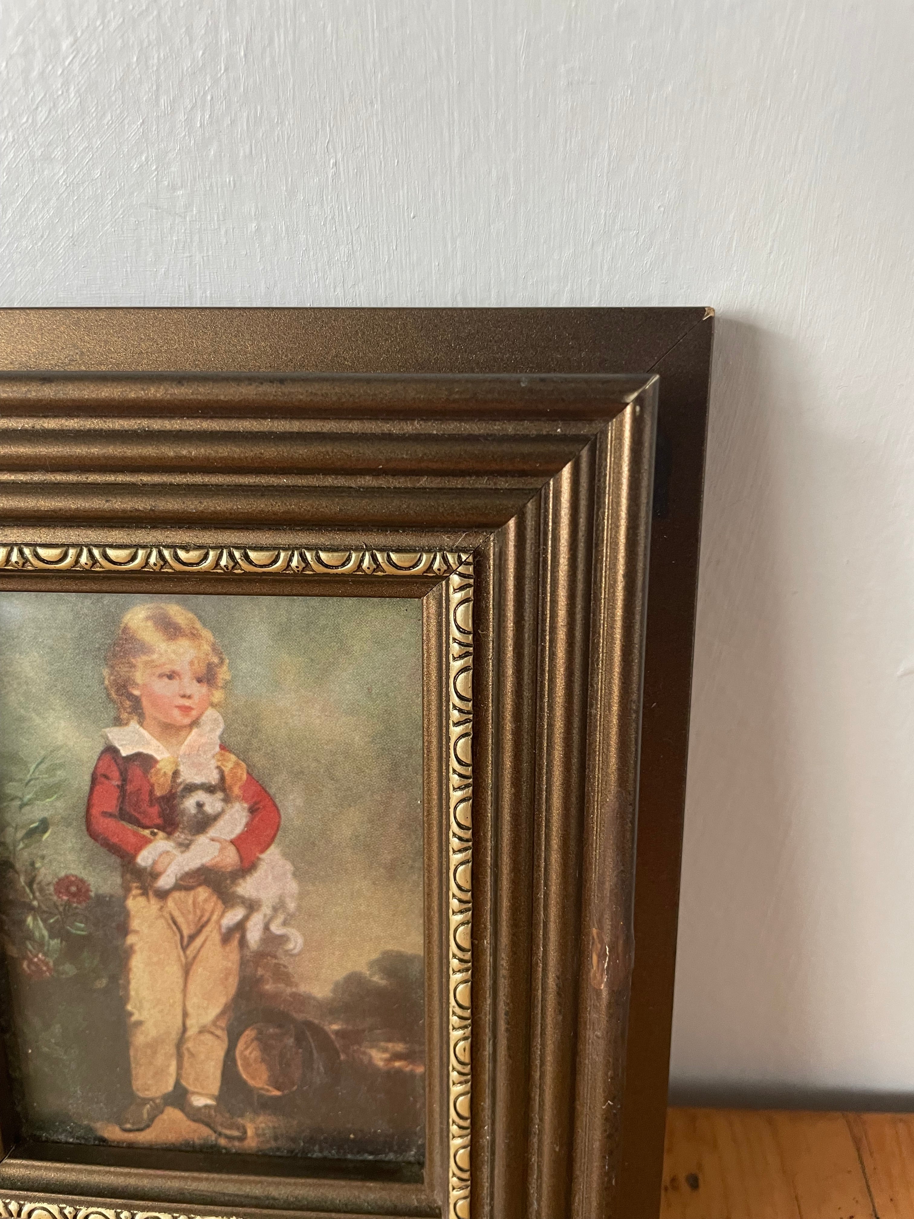 Vintage Miniature Boy With Dog