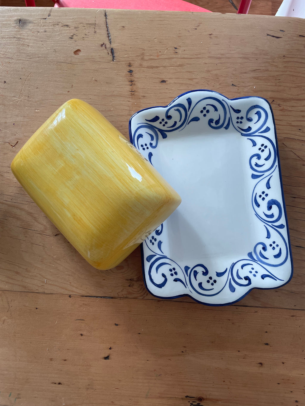 Handpainted Algave Butter Dish