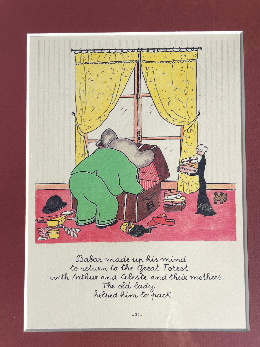 Babar The Elephant Packing Print