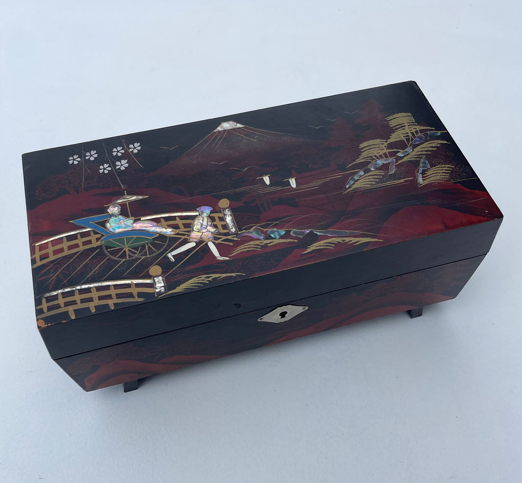 Mid Century Japanese Musical Jewellery Box