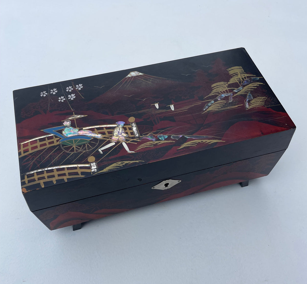 Mid Century Japanese Musical Jewellery Box