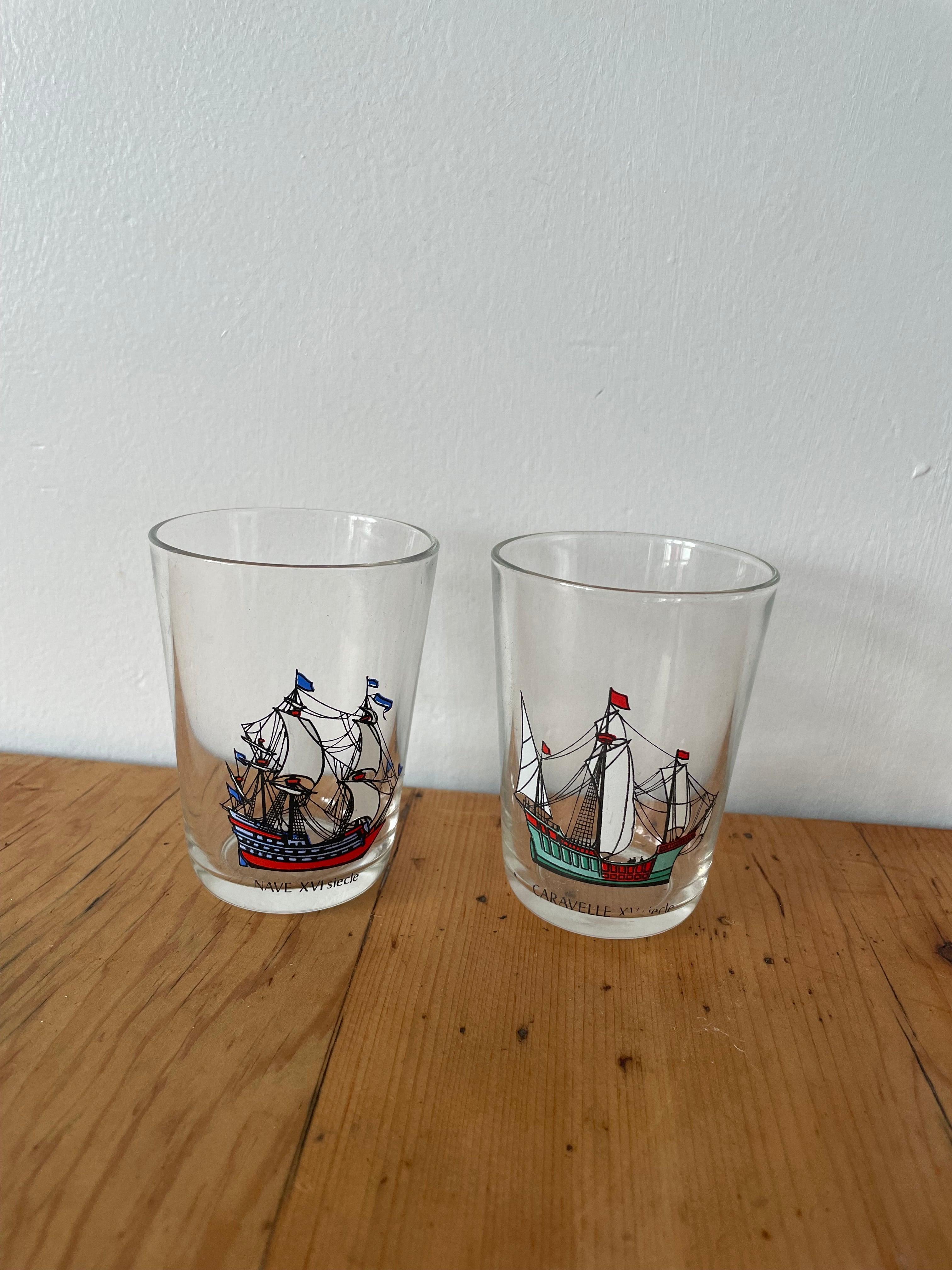 Vintage Ship Glasses