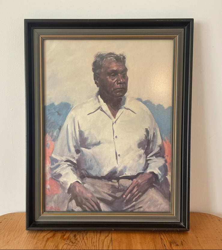 Vintage Framed Portrait of Albert Namatjira