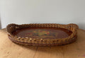 Vintage Beaded Cane Tray with Fruit Display