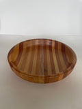Vintage Striped Timber Bowl