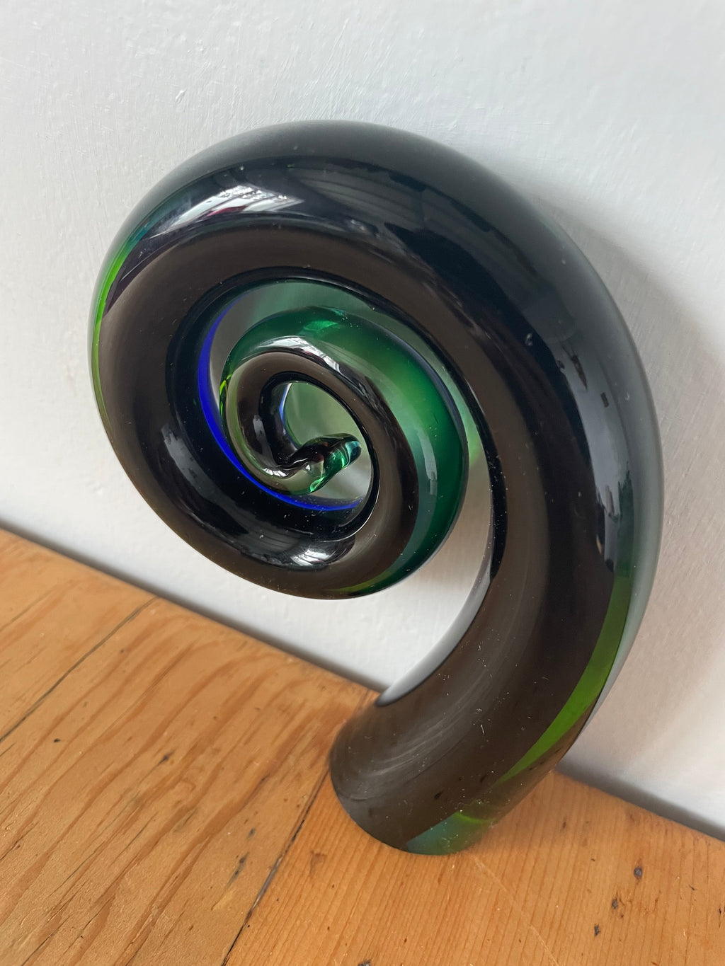 Handblown Glass Koru Paperweight