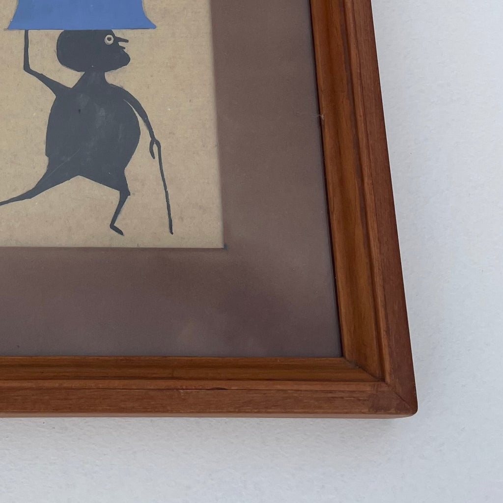 Cat on Blue Bowl Print