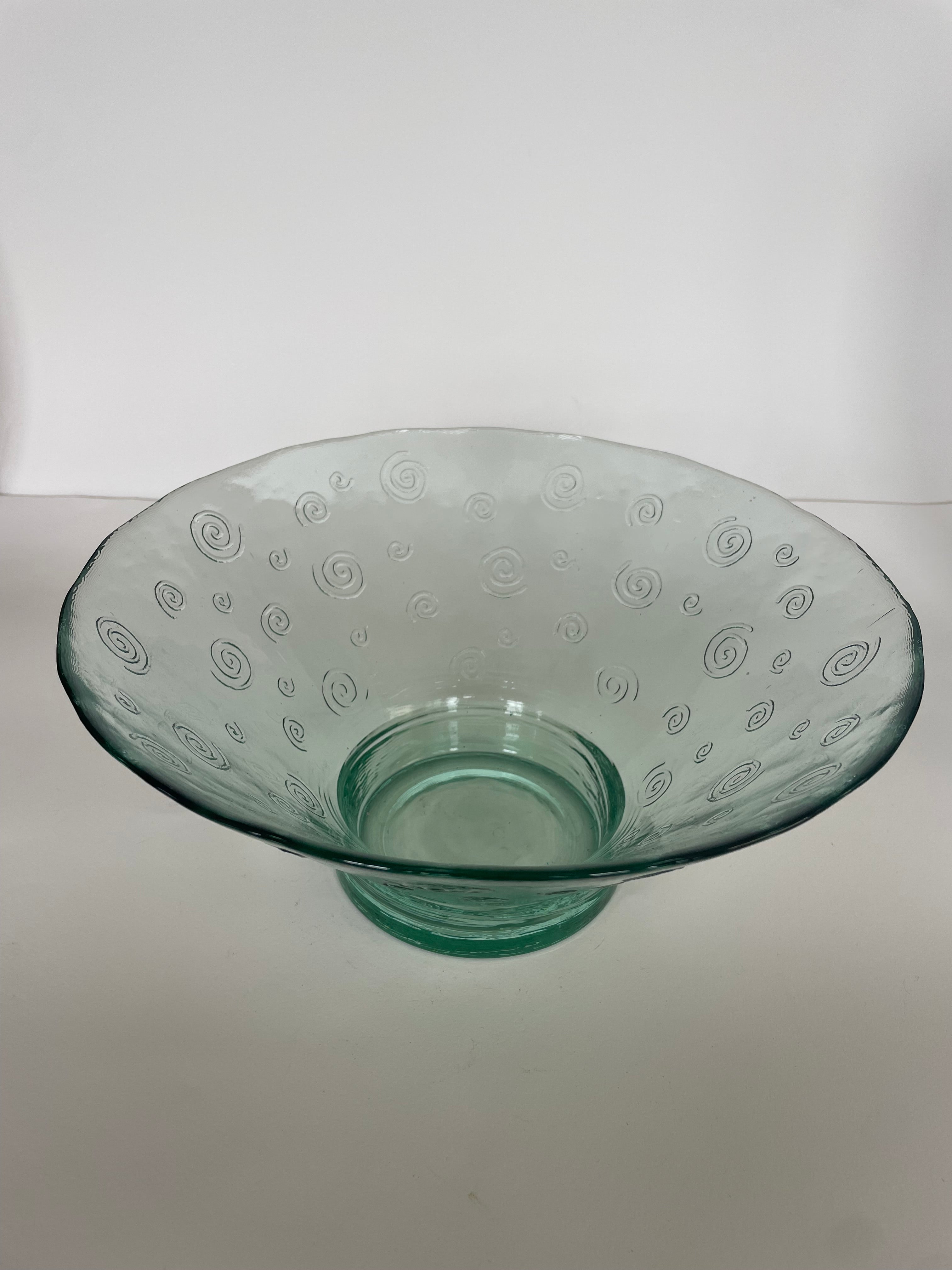 Large Recycled Glass Spiral Bowl