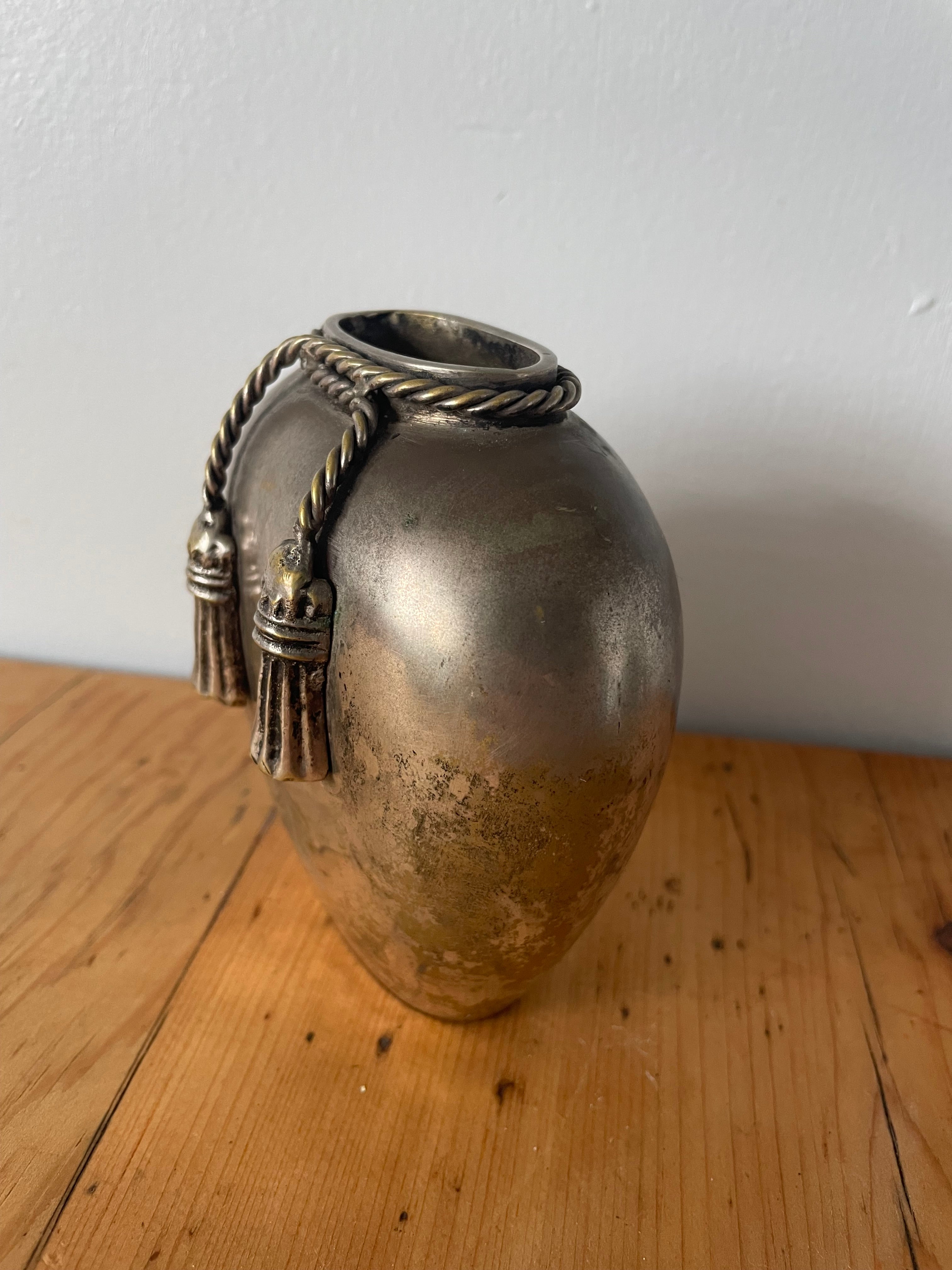 Vintage Silver Plated Brass Vessel