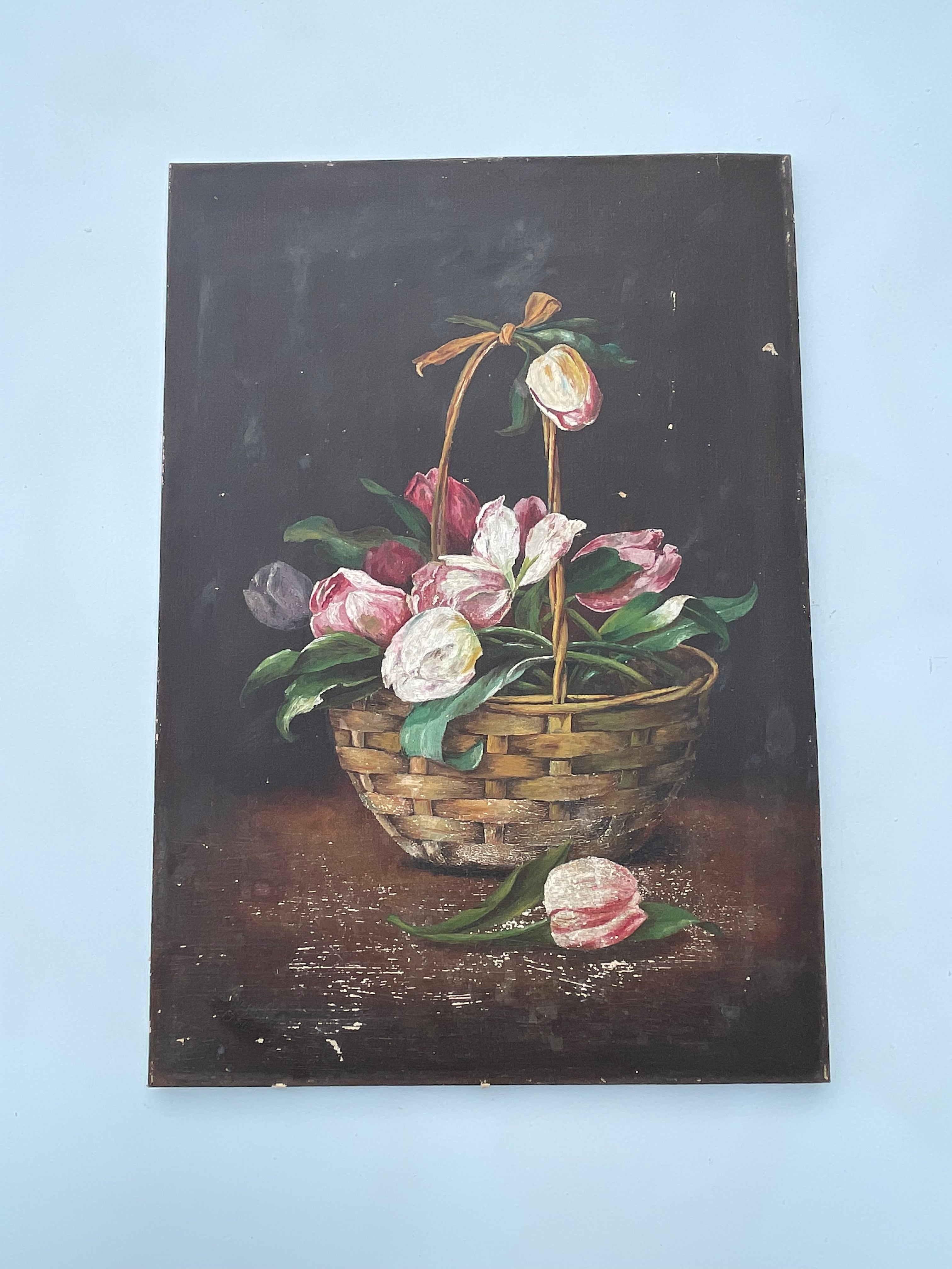 Antique Painting Tulips 1926