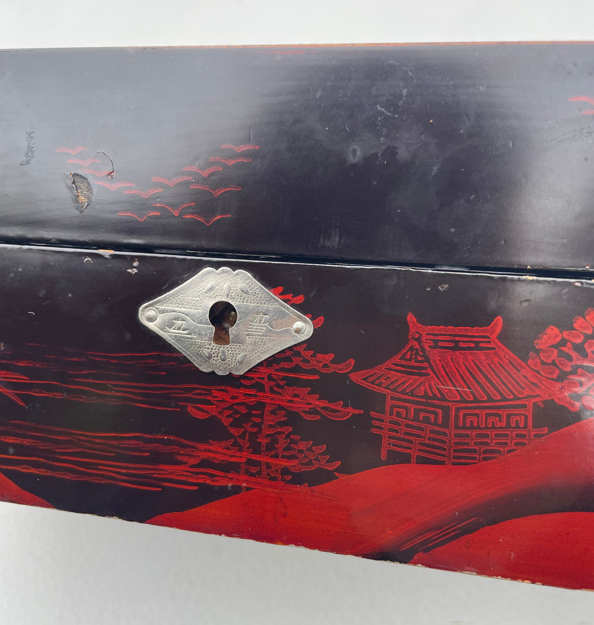 Mid Century Japanese Musical Jewellery Box