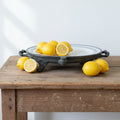Antique Pewter Plate Warmer With Greek Pattern