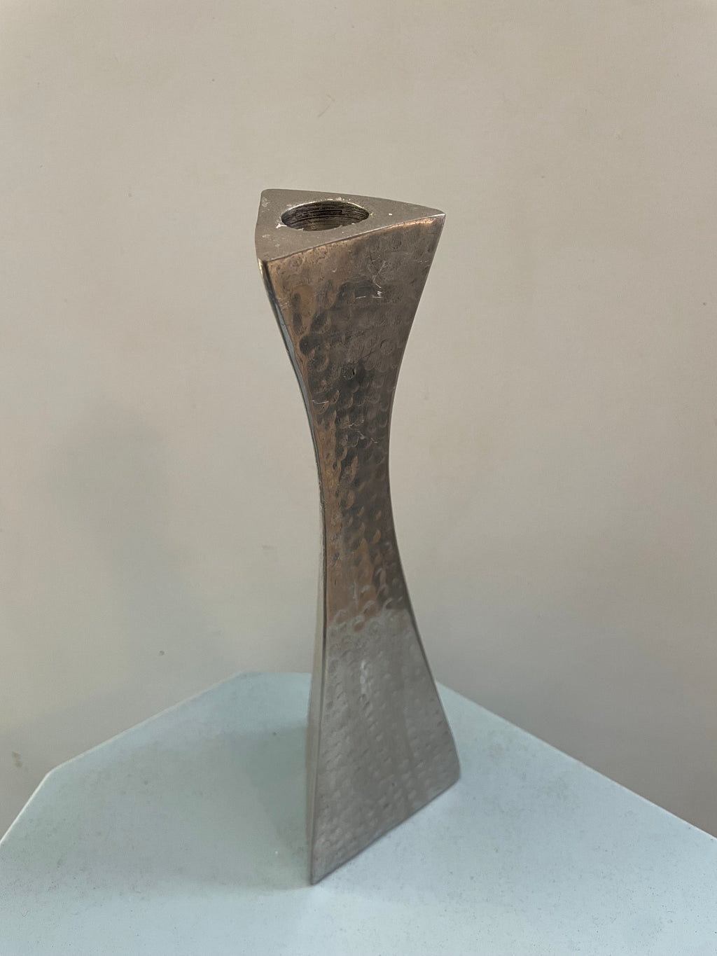 Hammered Aluminium Candleholder