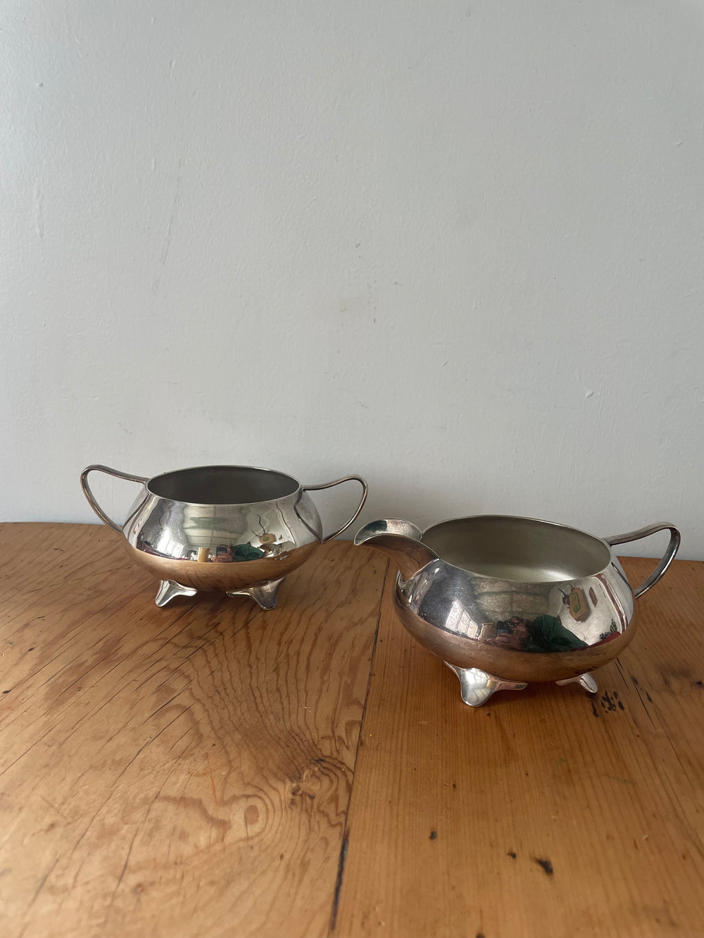 Silver Plated Creamer and Sugar Set