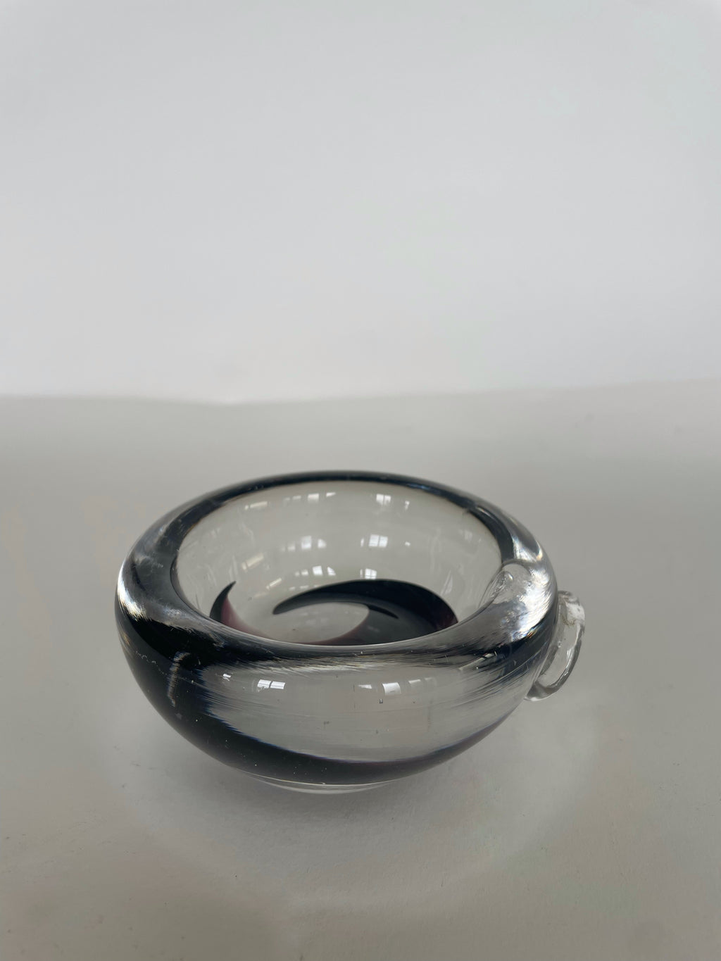 Hand Blown Purple Swirl Art Glass Vessel