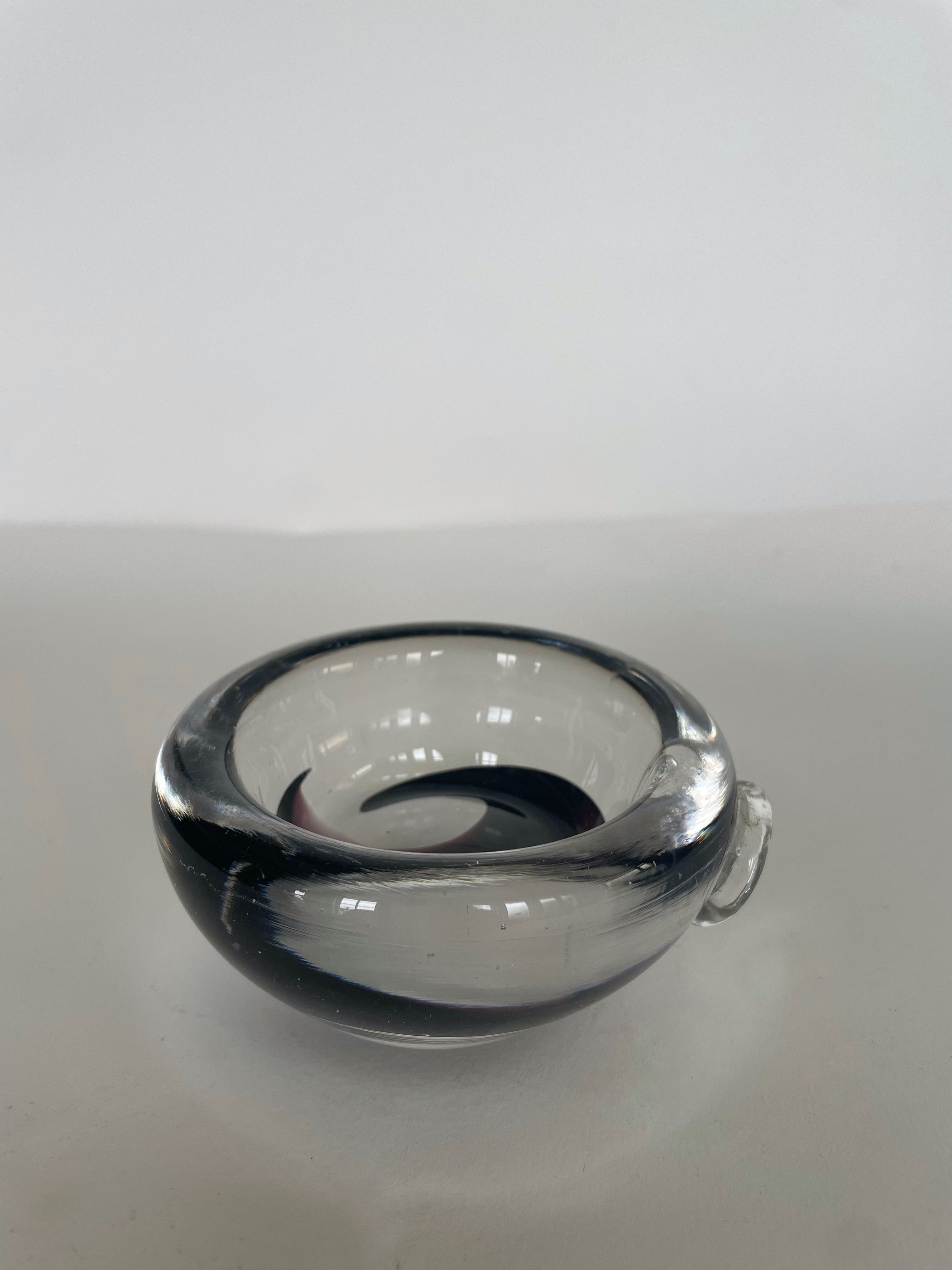 Hand Blown Purple Swirl Art Glass Vessel