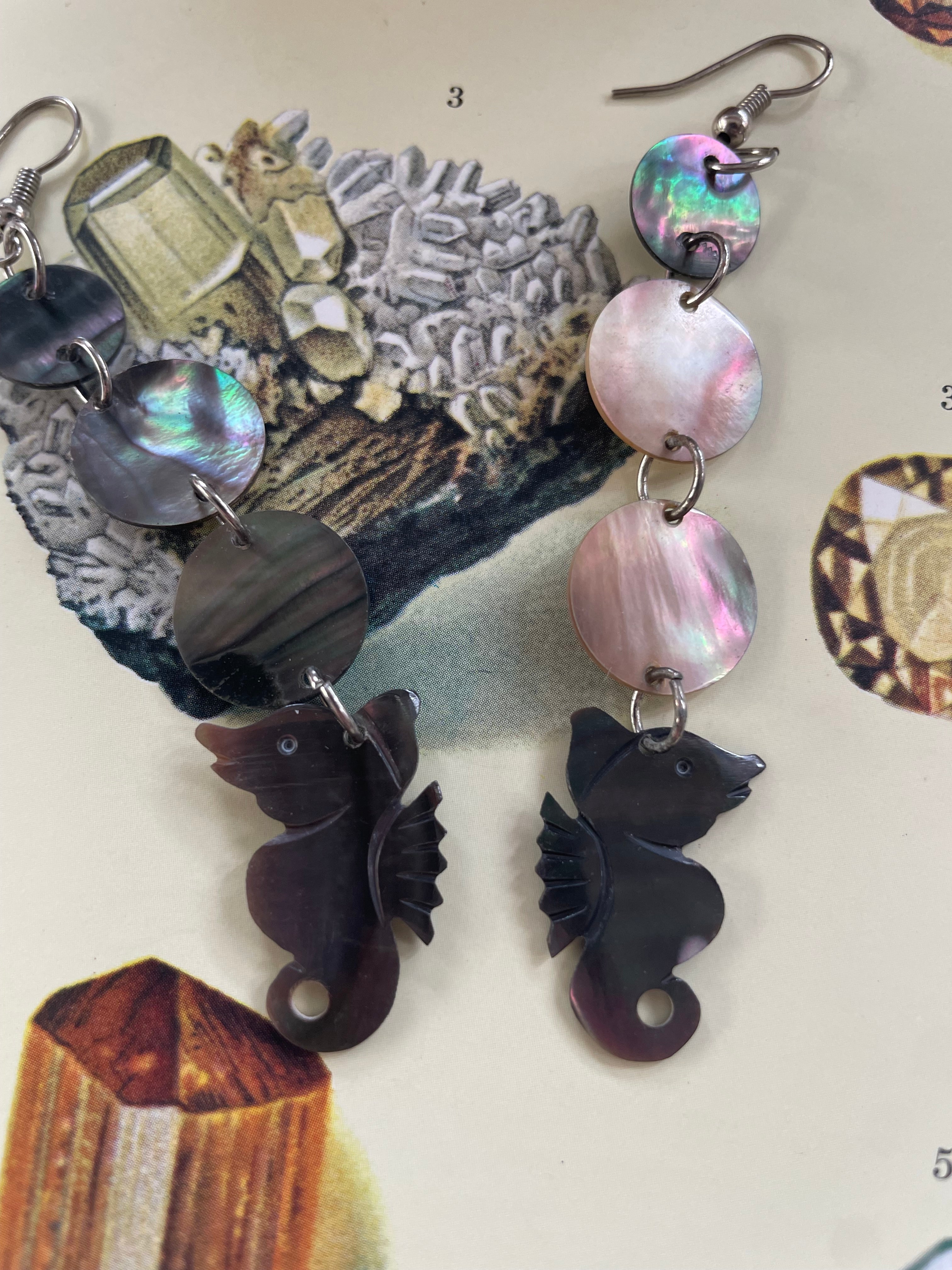 Shell Seahorse Earrings