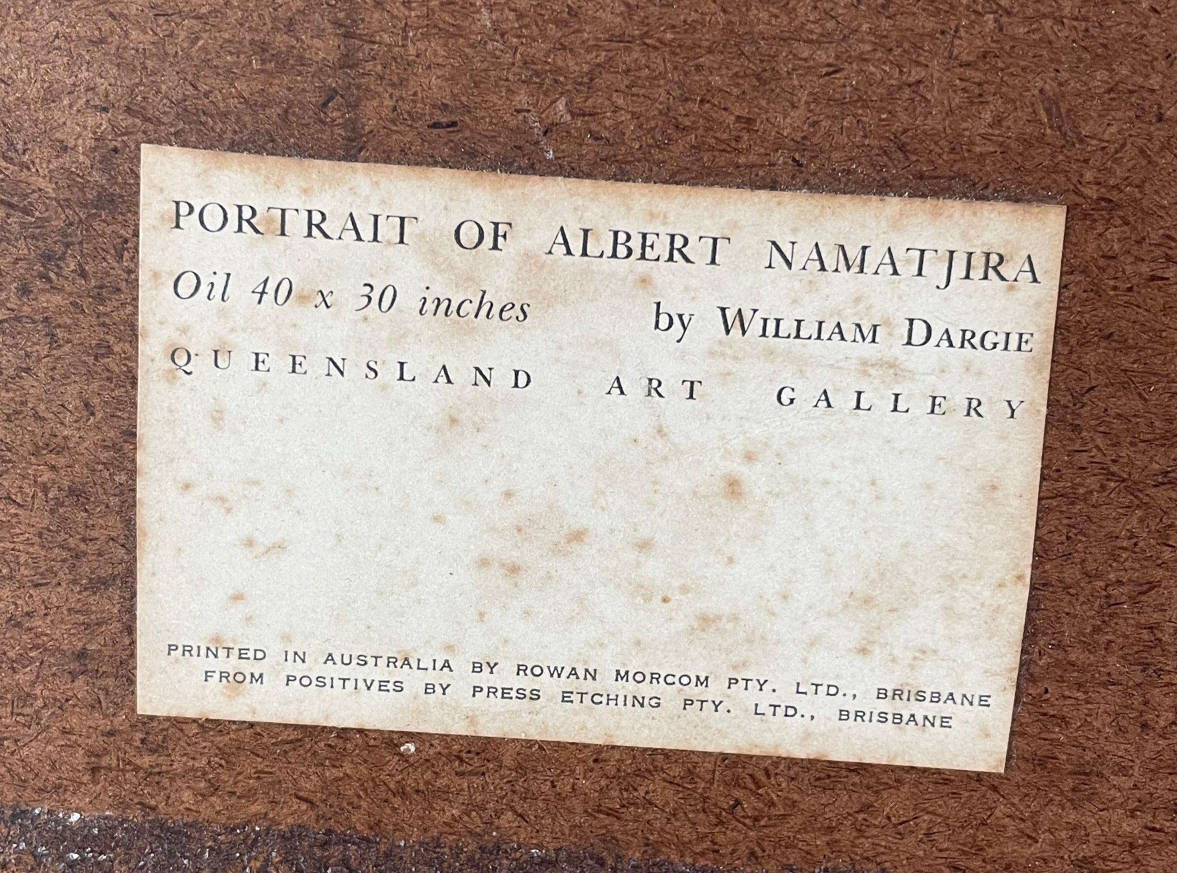 Vintage Framed Portrait of Albert Namatjira