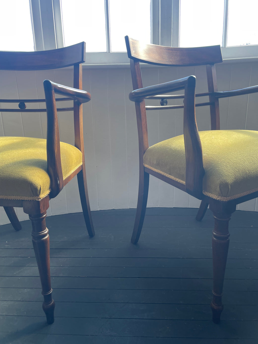 Antique Regency Carver Chair Pair