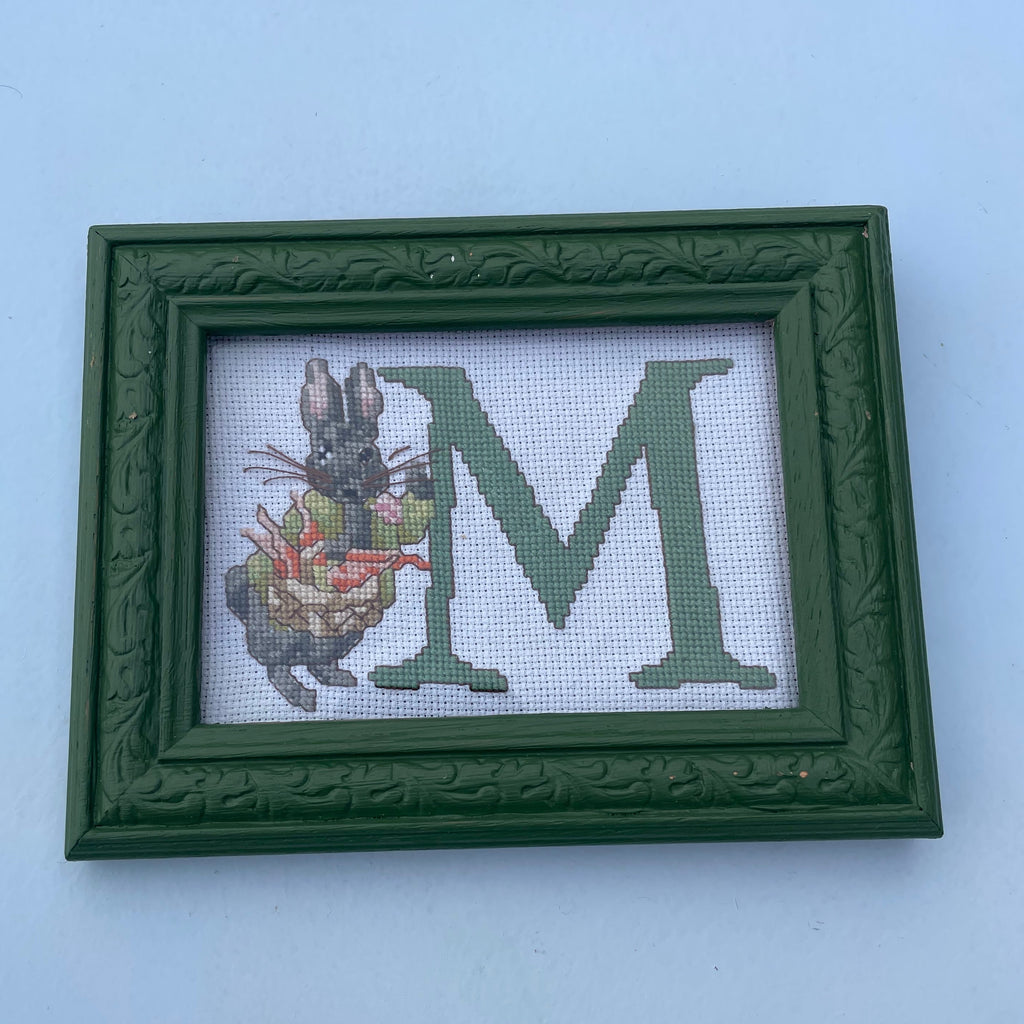 Letter M Rabbit Embroidery