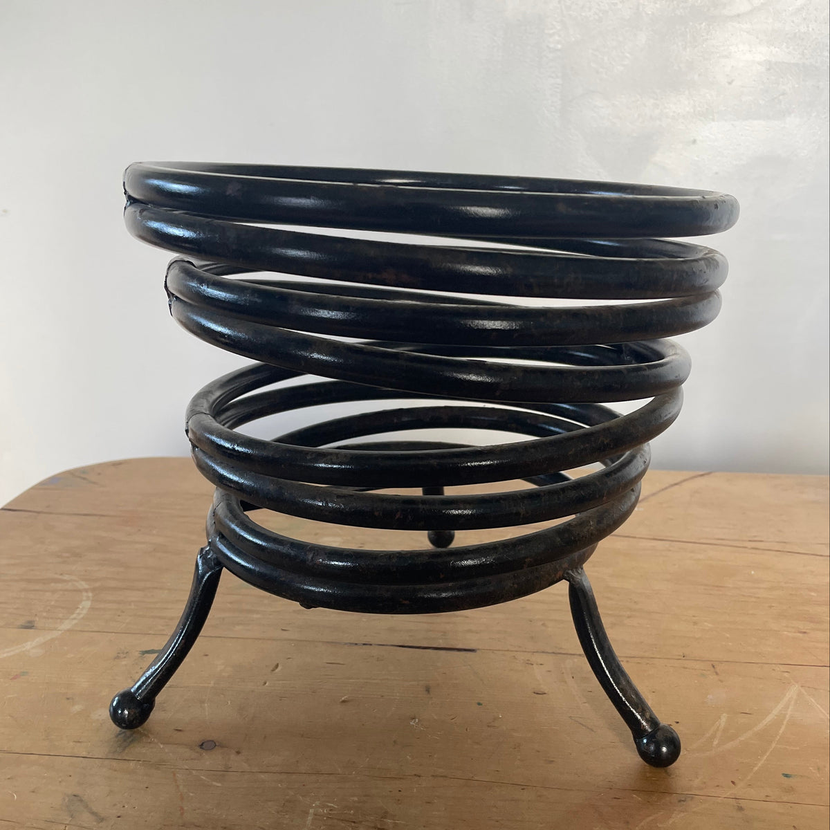 Ball Footed Spiral Plant Stand