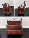 Rattan & Metal Magazine Stand