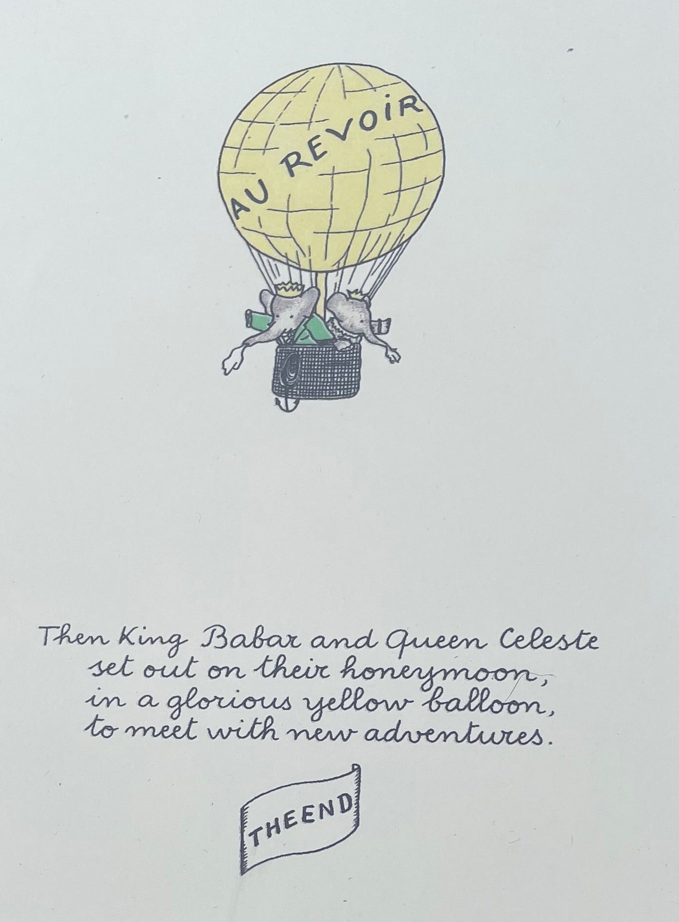 Babar & Celeste Hot Air Balloon Print
