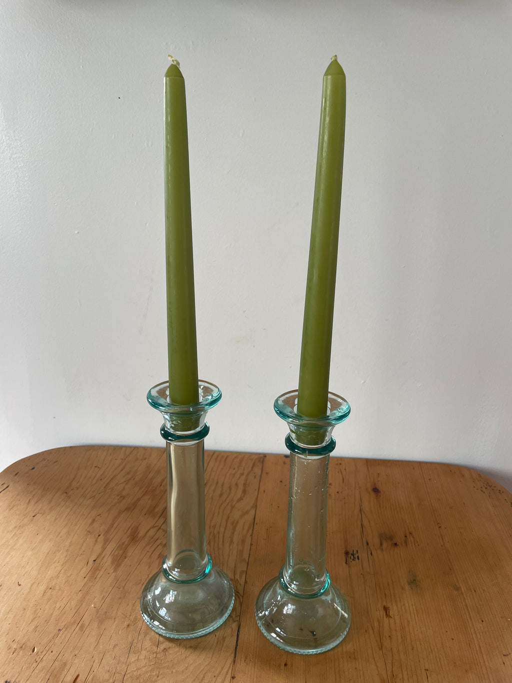 Handblown Glass Taper Candleholders