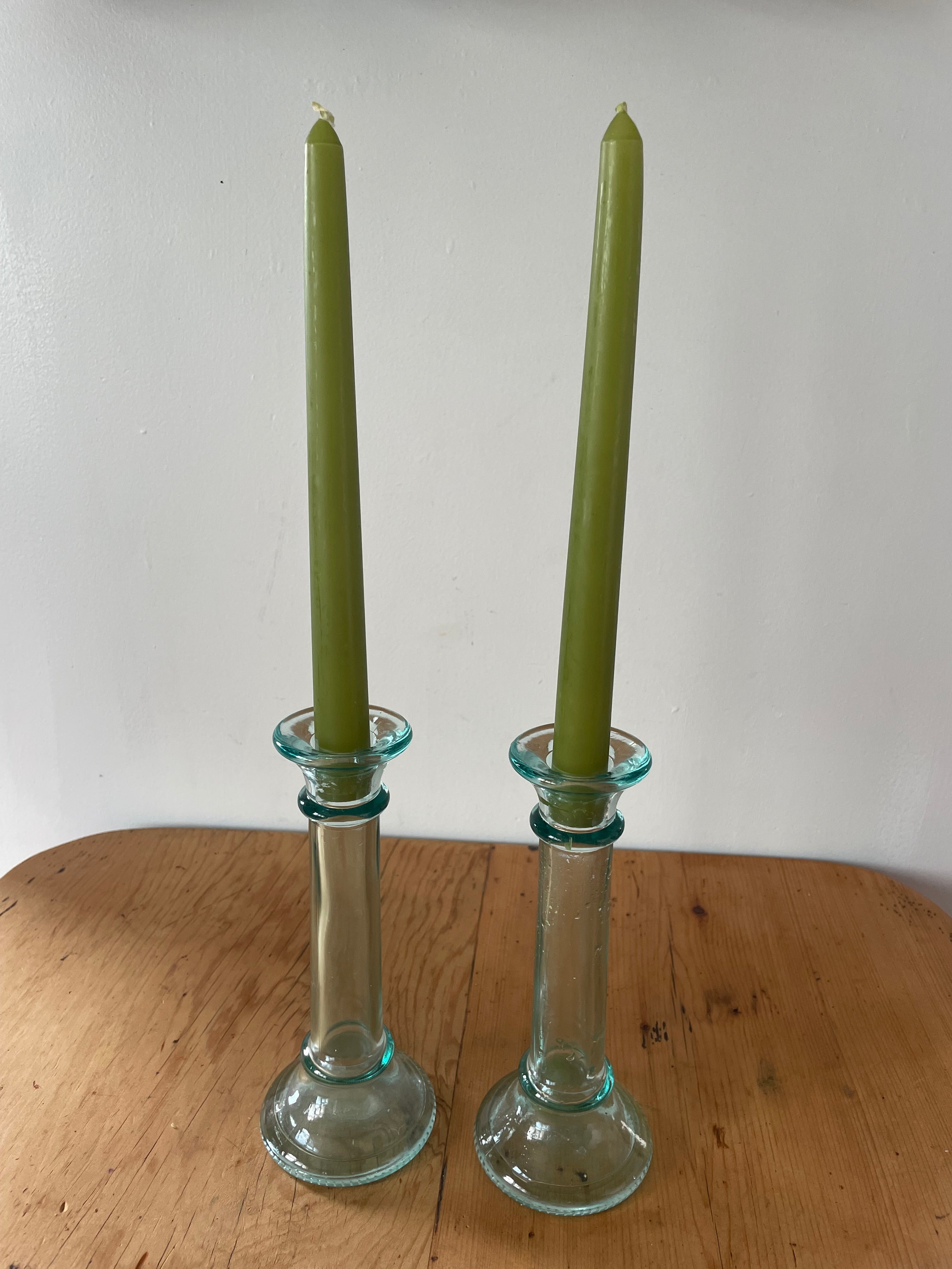 Handblown Glass Taper Candleholders
