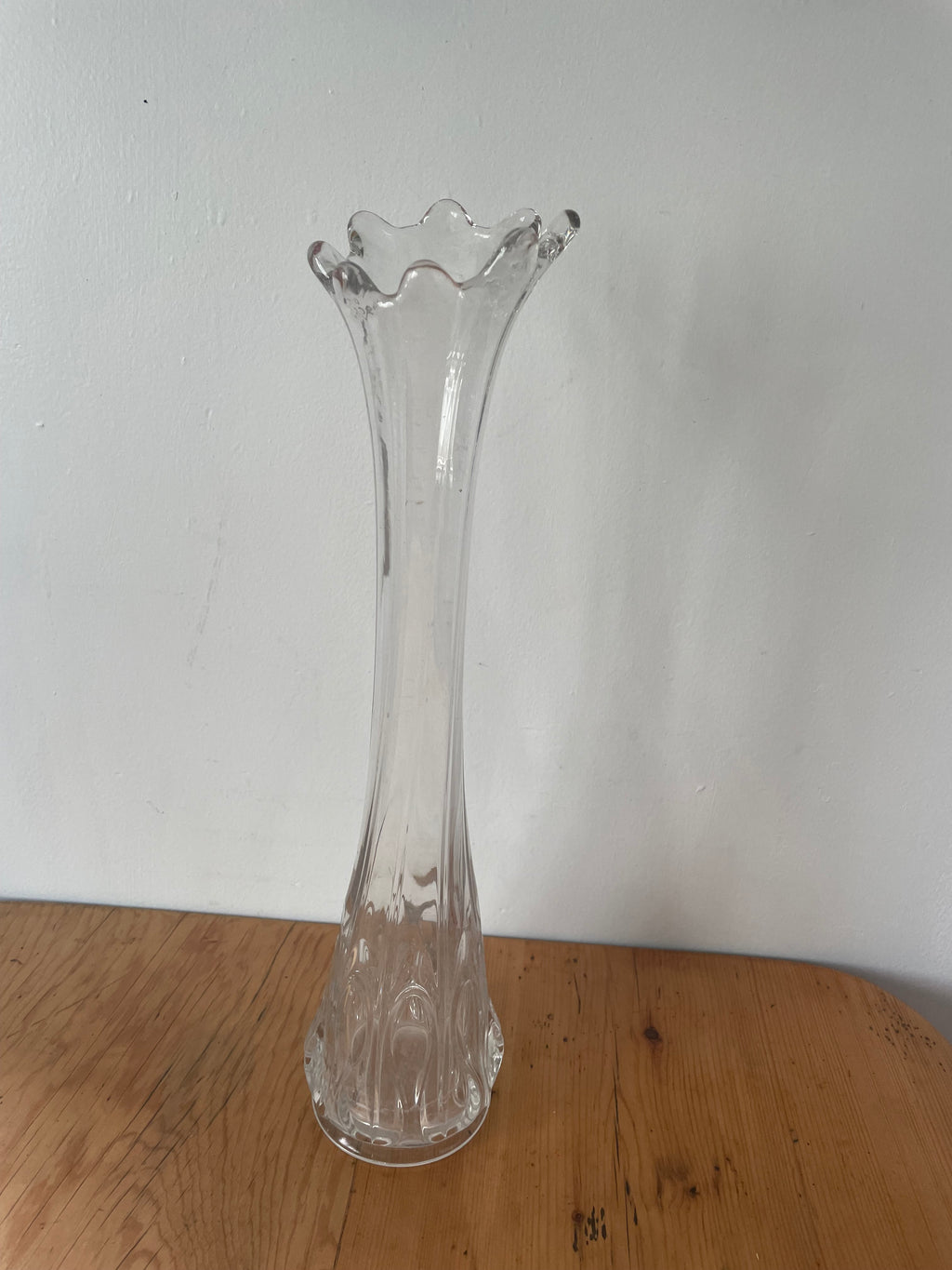 Clear Glass Swung Vase