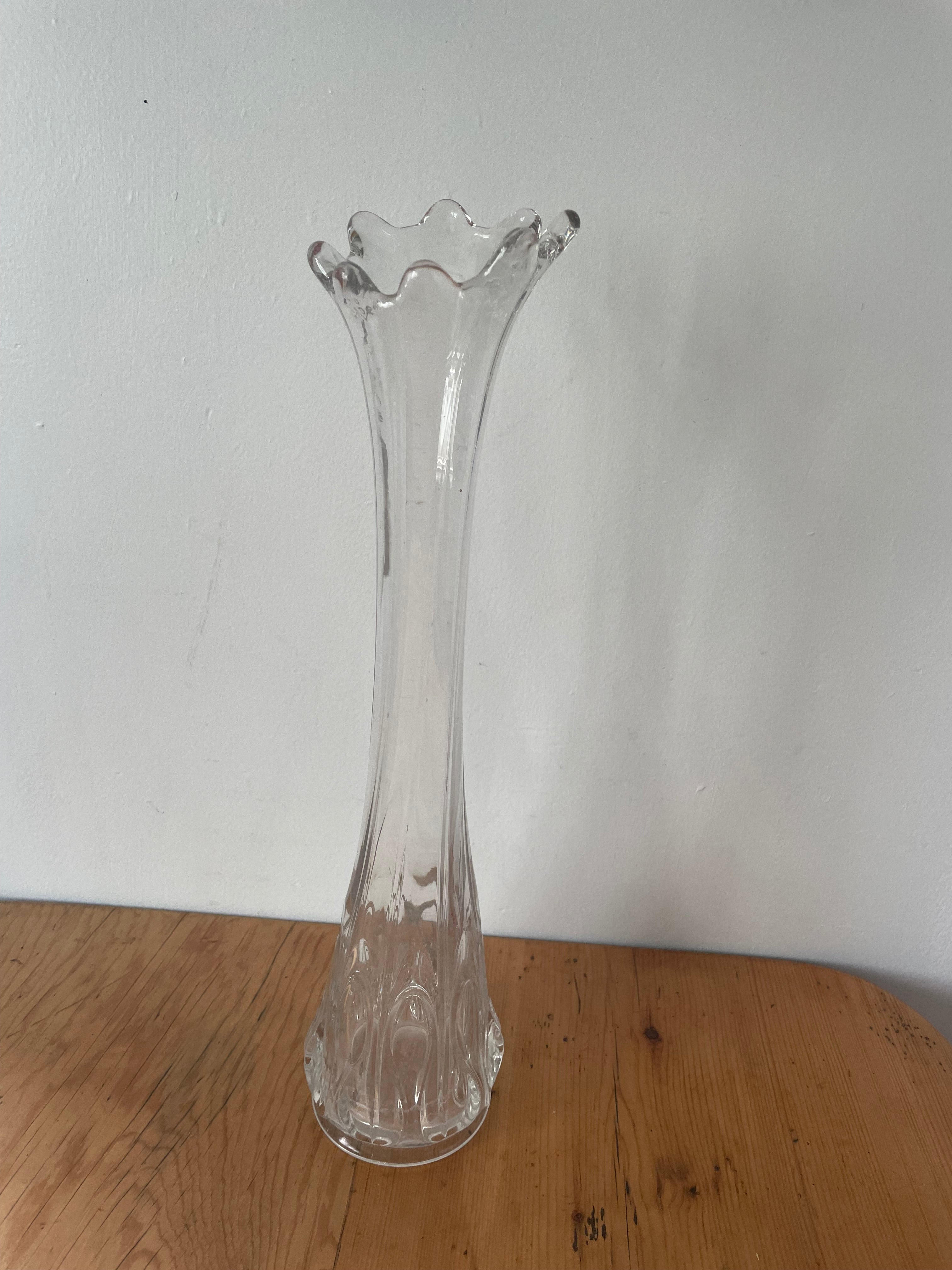 Clear Glass Swung Vase