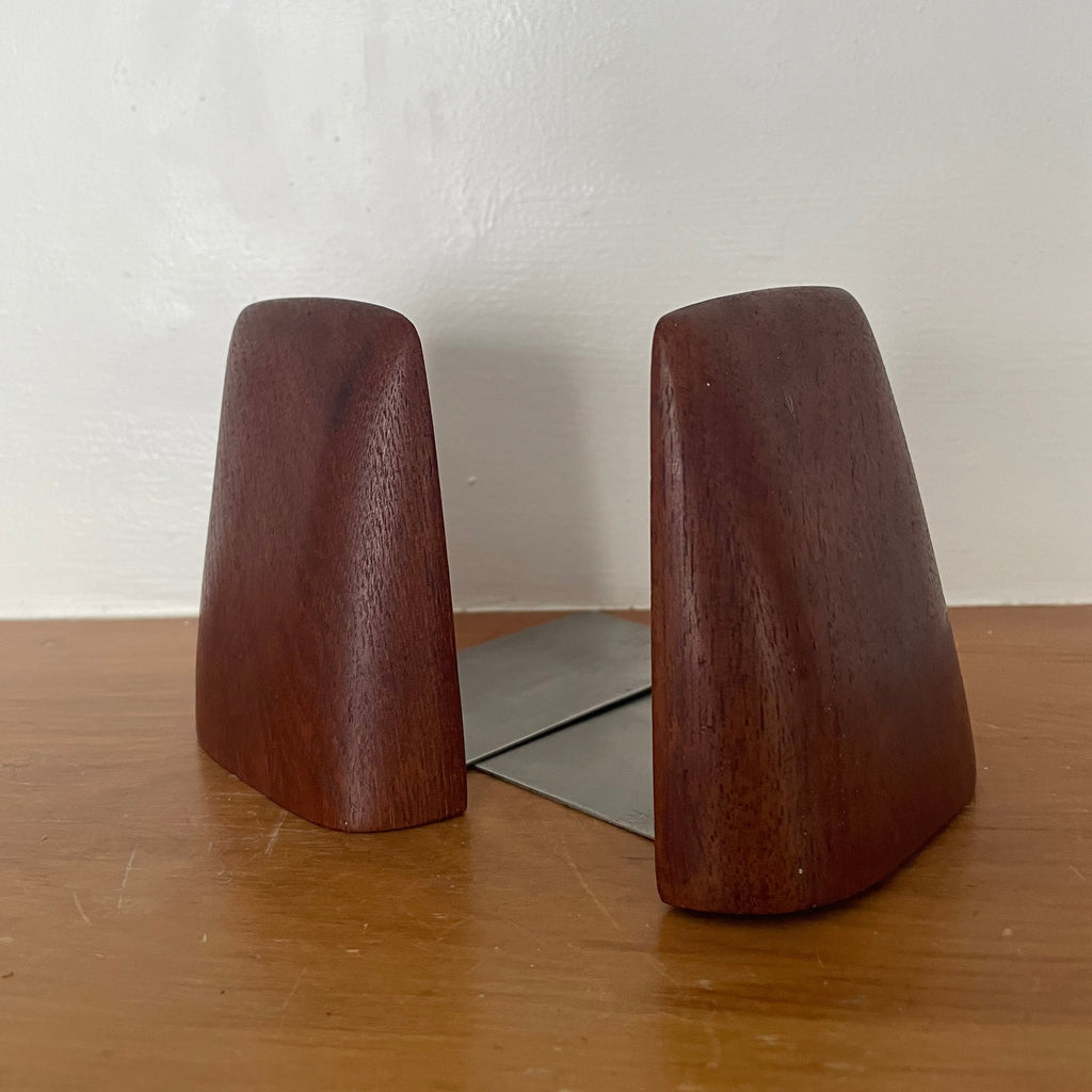 Mid Century Wooden Bookends