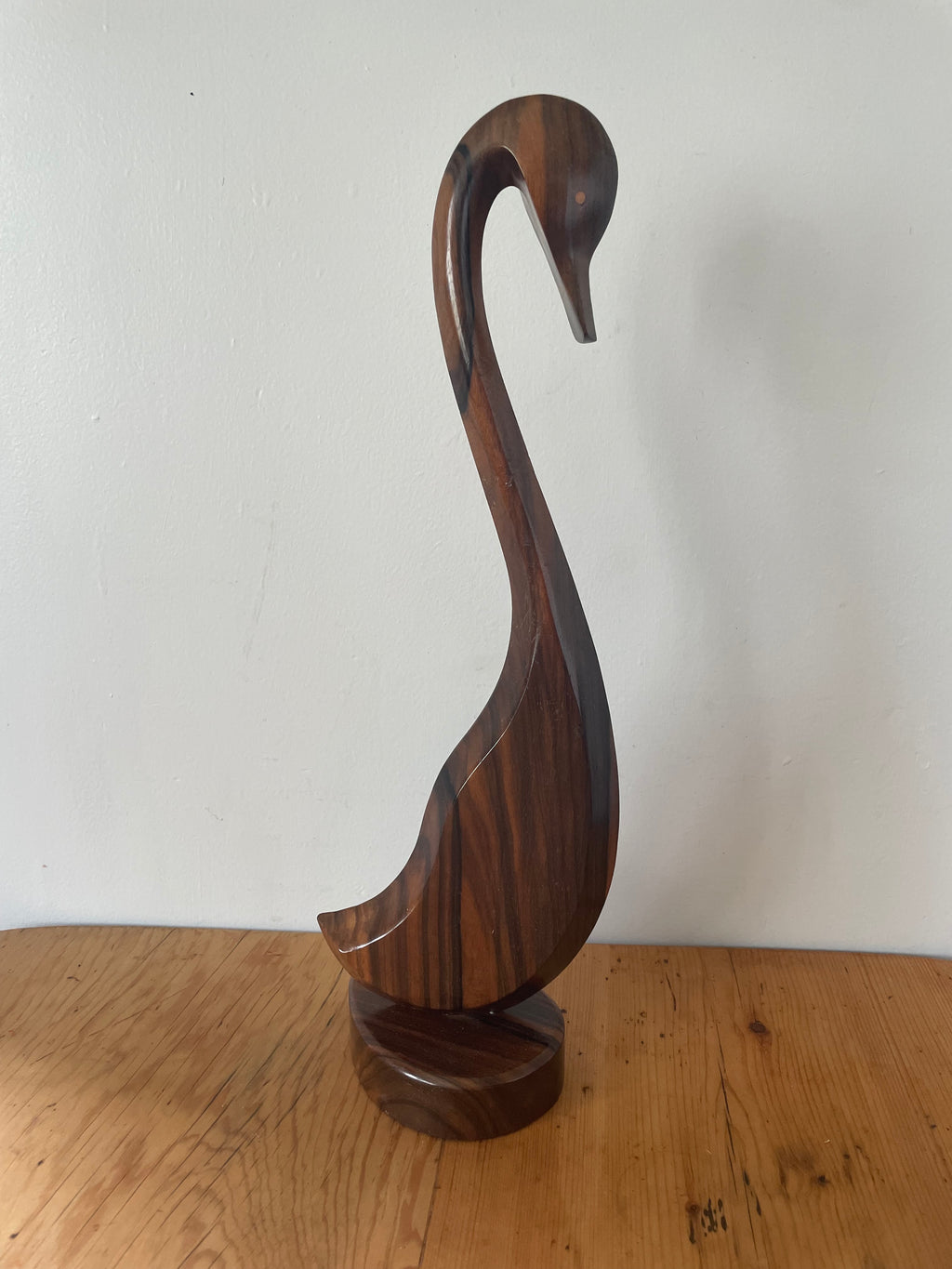 Large Mid Century Wooden Swan
