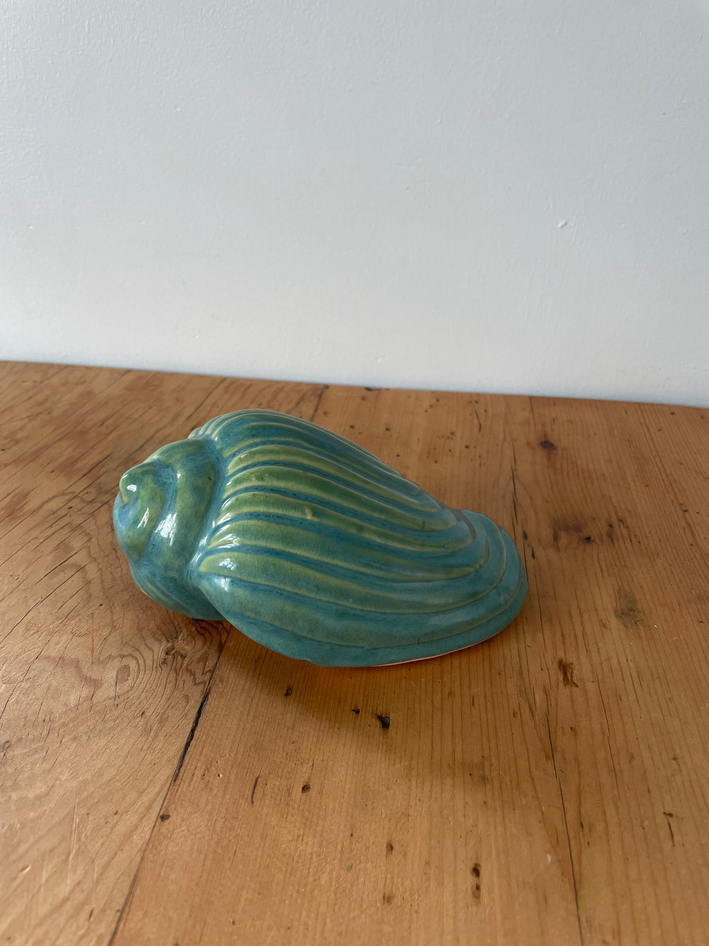 Green Glazed Pottery Shell