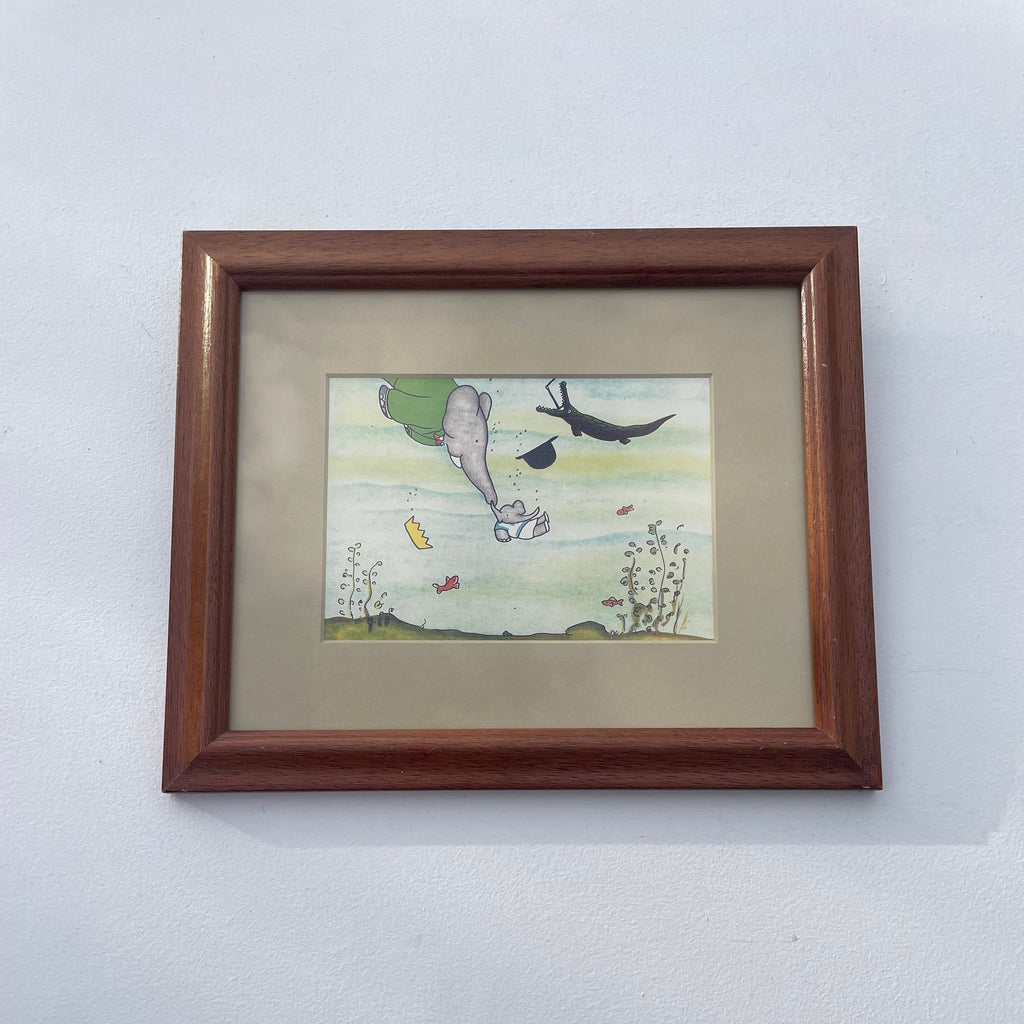 Babar Swimming Print