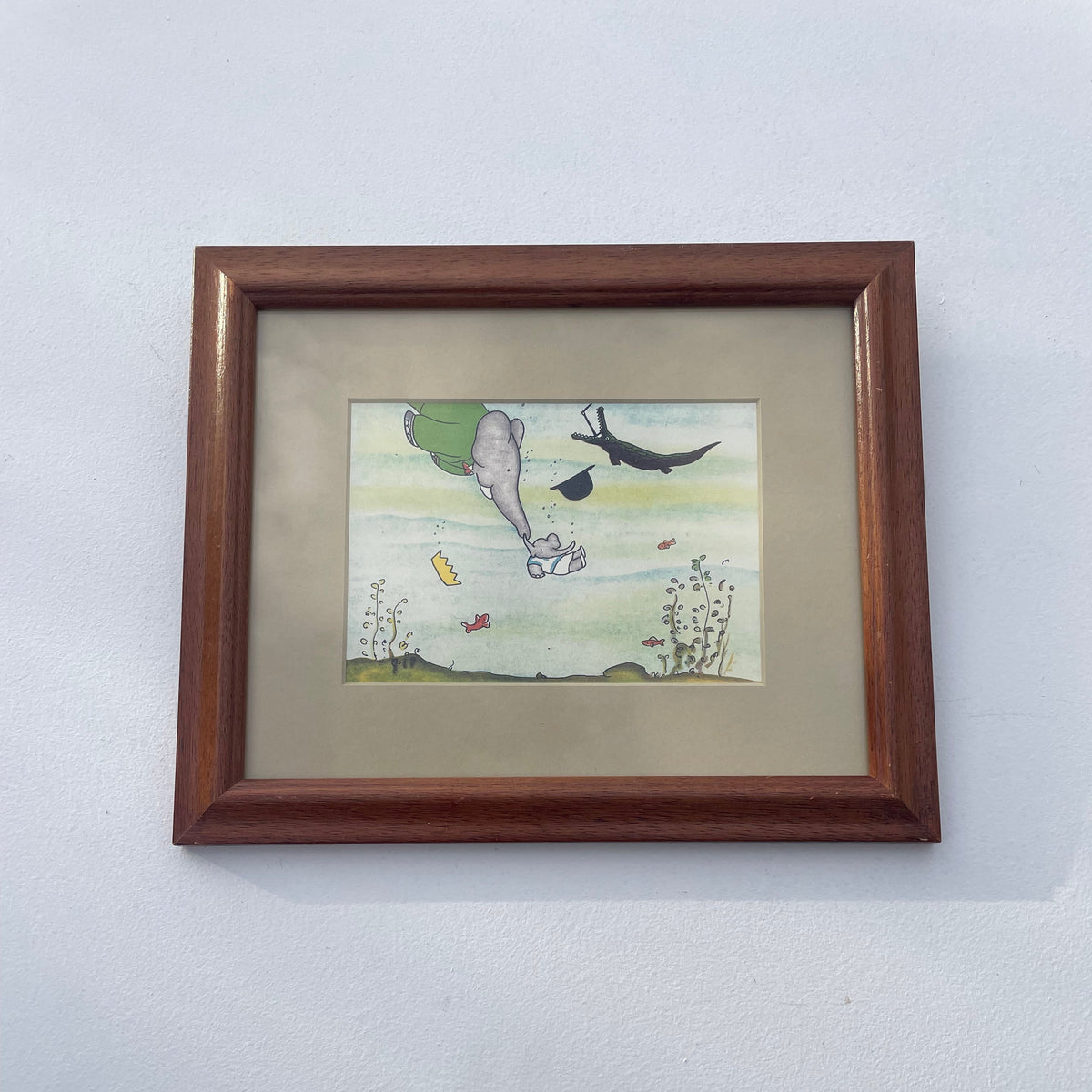 Babar Swimming Print