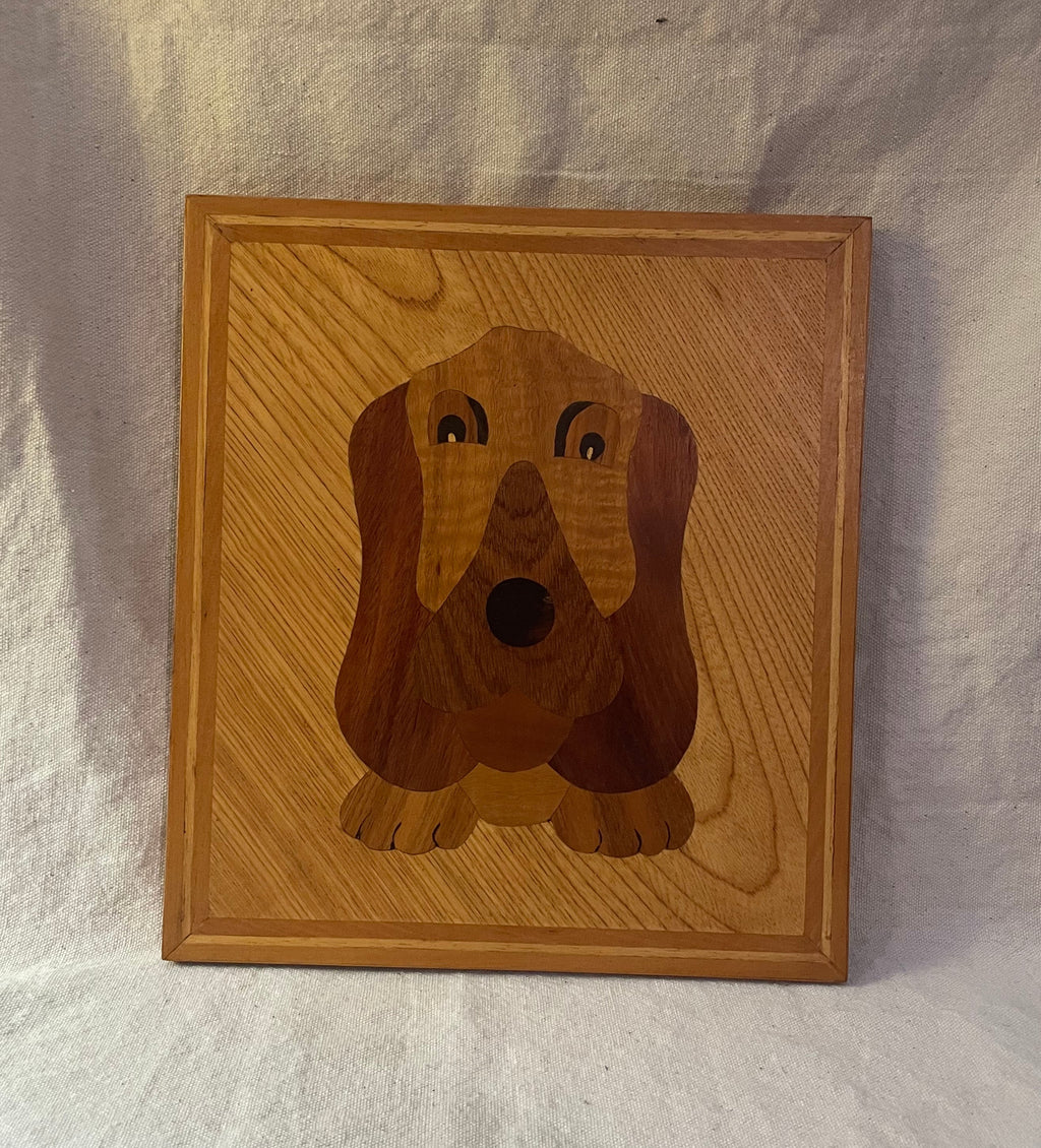 Vintage Intarsia Basset Hound